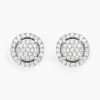 Boucles D'oreilles Puces Soleil D'hiver Or Blanc Diamant