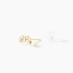 Boucles D'Oreilles Puces Sparkle Or Jaune Oxyde De Zirconium