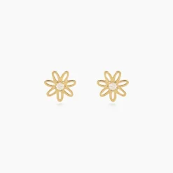 Boucles D'oreilles Puces Syd Or Jaune Oxyde De Zirconium