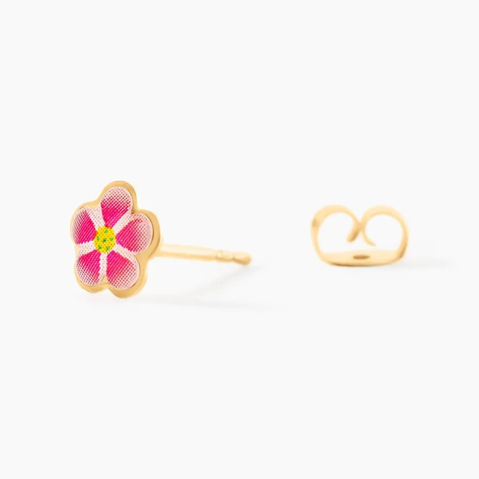 Boucles D'oreilles Puces Syna Fleur Or Jaune