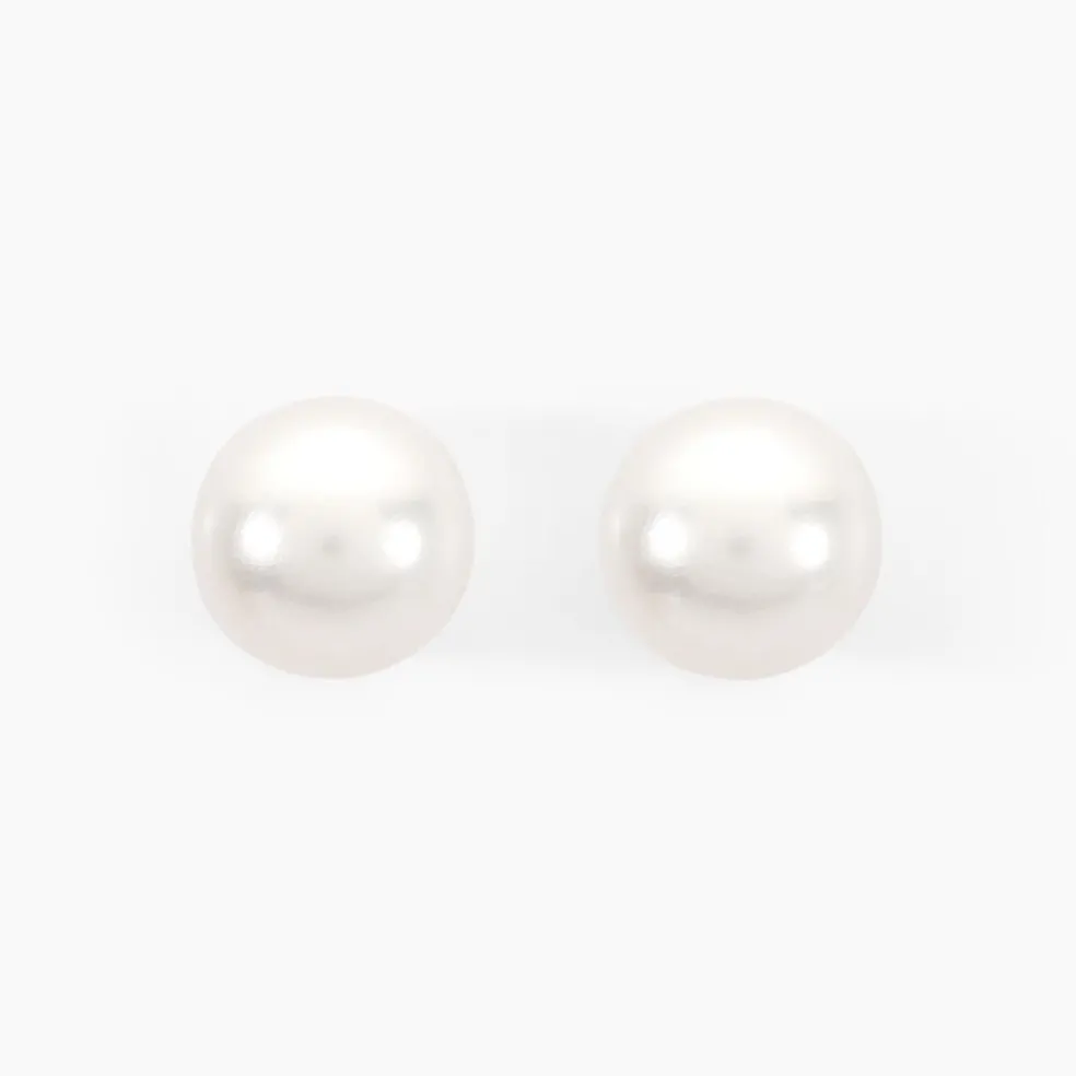 Boucles D'oreilles Puces Suki Or Jaune Perle De Culture