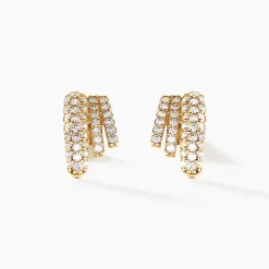 Boucles D'oreilles Puces Shimmel Or Jaune Oxyde De Zirconium
