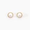 Boucles D'oreilles Puces Siera Or Jaune Perle De Culture