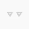 Boucles D'oreilles Puces Severine Argent Blanc