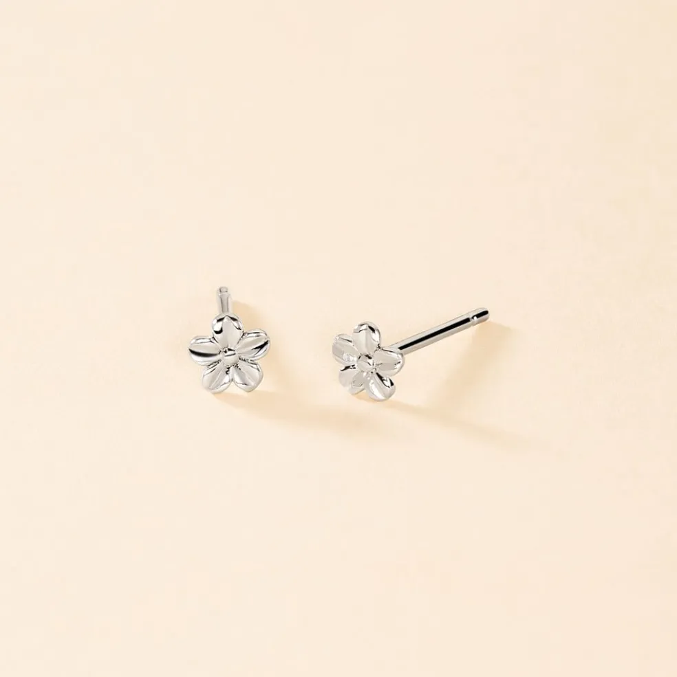 Boucles D'oreilles Puces Sulya Argent Blanc