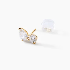 Boucles D'oreilles Puces Shiny Garden Or Jaune Oxyde De Zirconium