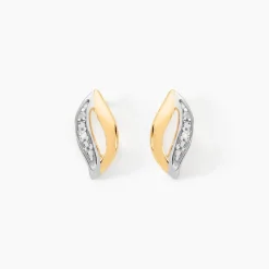 Boucles D'oreilles Puces Smeralda Or Jaune Diamant