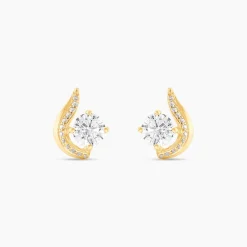 Boucles D'oreilles Puces Sevde Or Jaune Oxyde De Zirconium