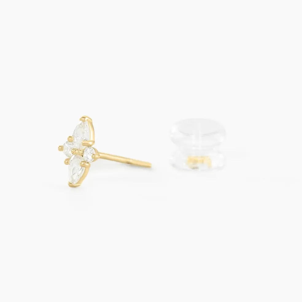 Boucles D'oreilles Puces Titty Or Jaune Oxyde De Zirconium