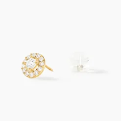 Boucles D'oreilles Puces Tahera Or Jaune Oxyde De Zirconium