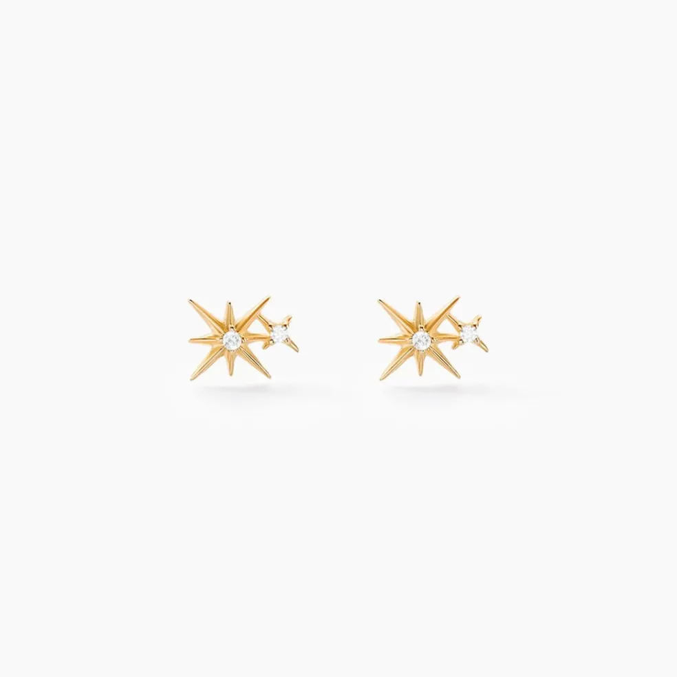 Boucles D'oreilles Puces Timofei Or Jaune Oxyde De Zirconium
