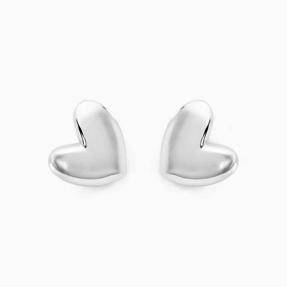 Boucles D'oreilles Puces Te Amo Argent Blanc
