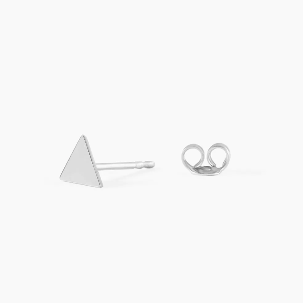 Boucles D'oreilles Puces Trilia Argent Blanc