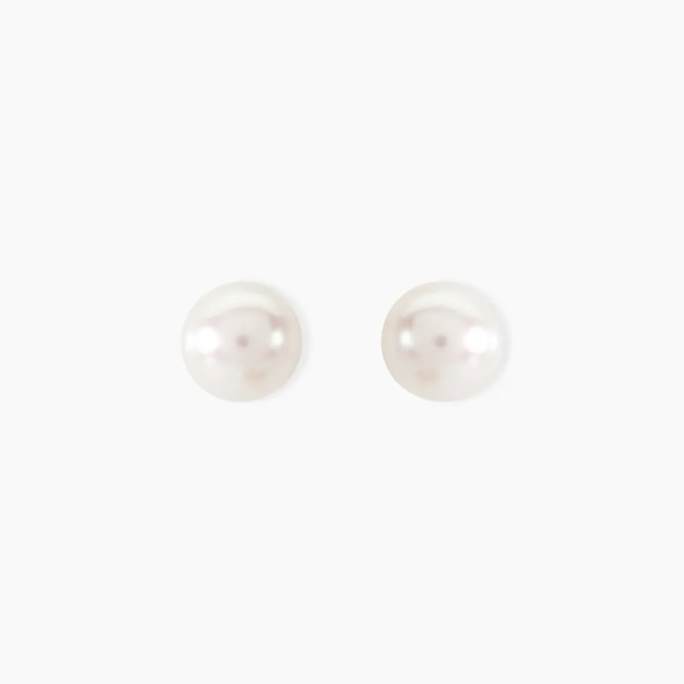 Boucles D'oreilles Puces Ursulina Or Jaune Perle De Culture