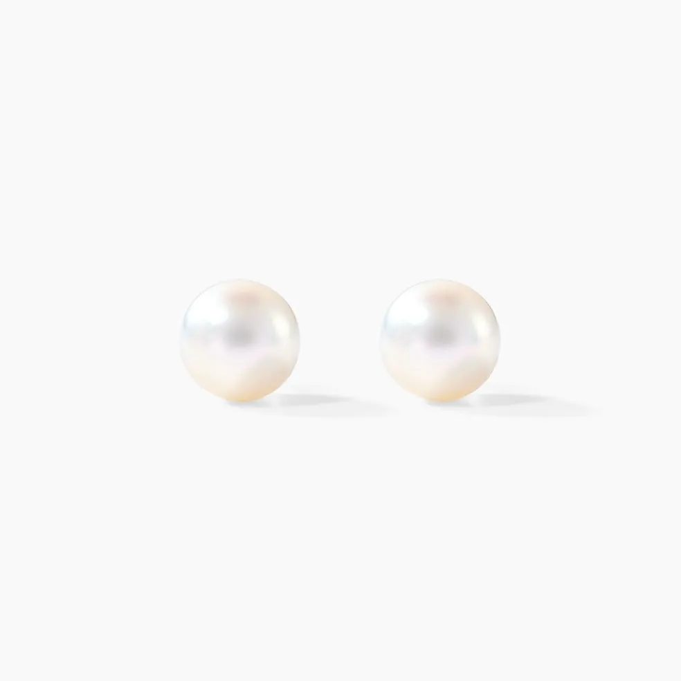 Boucles D'oreilles Puces Ursulina Or Jaune Perle De Culture