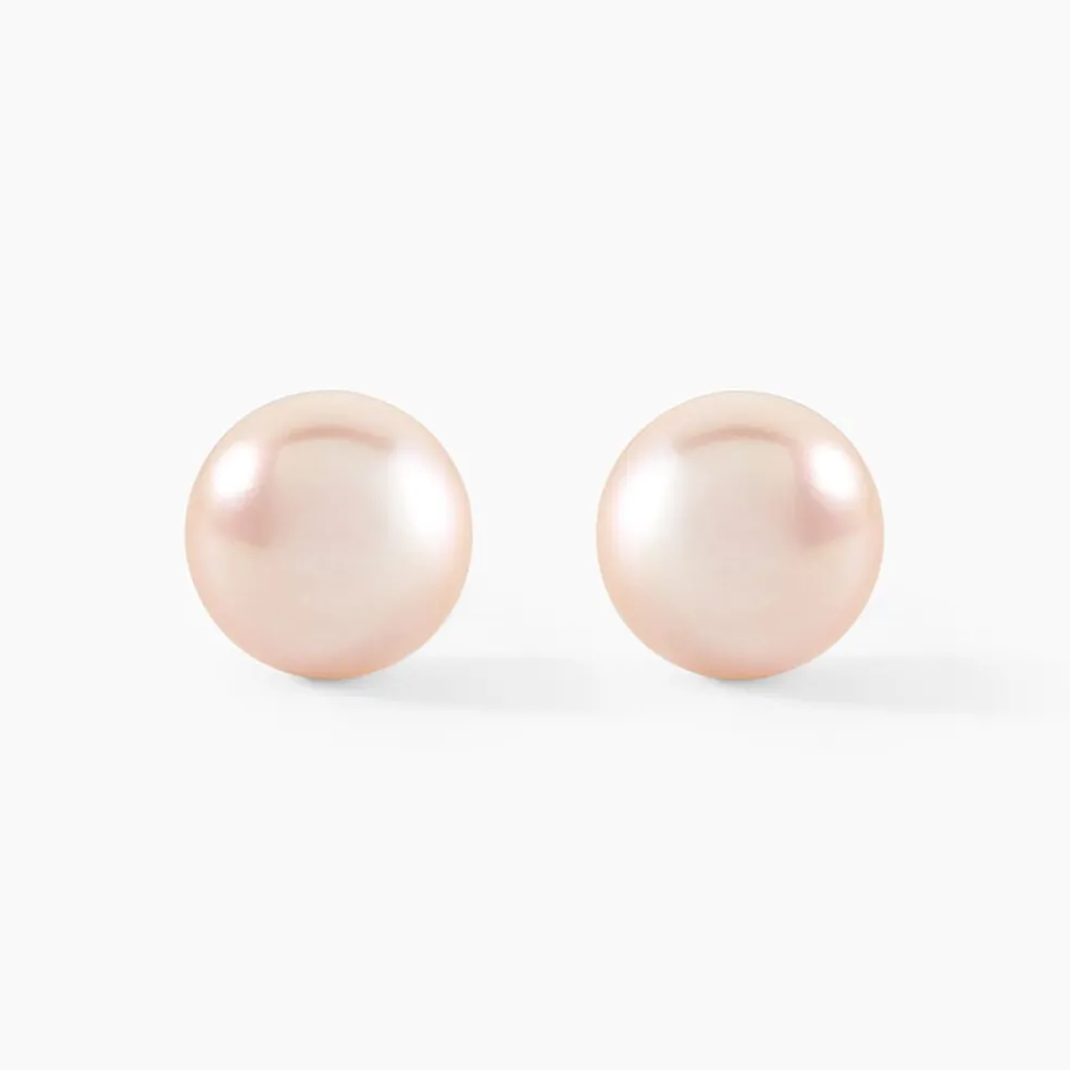 Boucles D'oreilles Puces Ursulina Or Jaune Perle De Culture