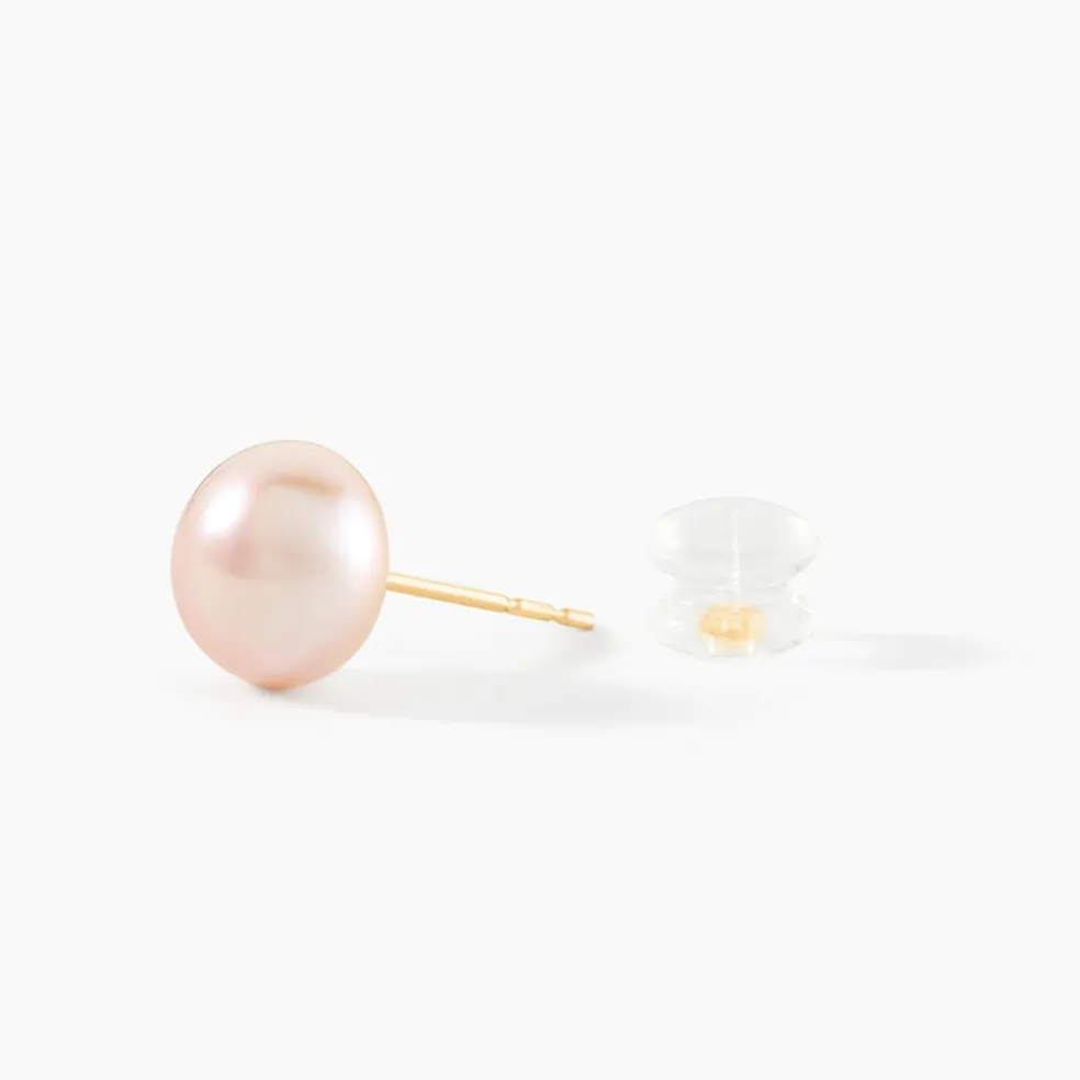 Boucles D'oreilles Puces Ursulina Or Jaune Perle De Culture