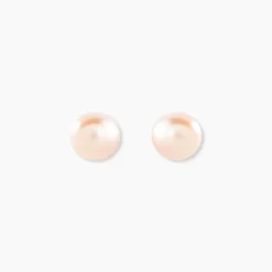 Boucles D'oreilles Puces Ursulina Or Jaune Perle De Culture