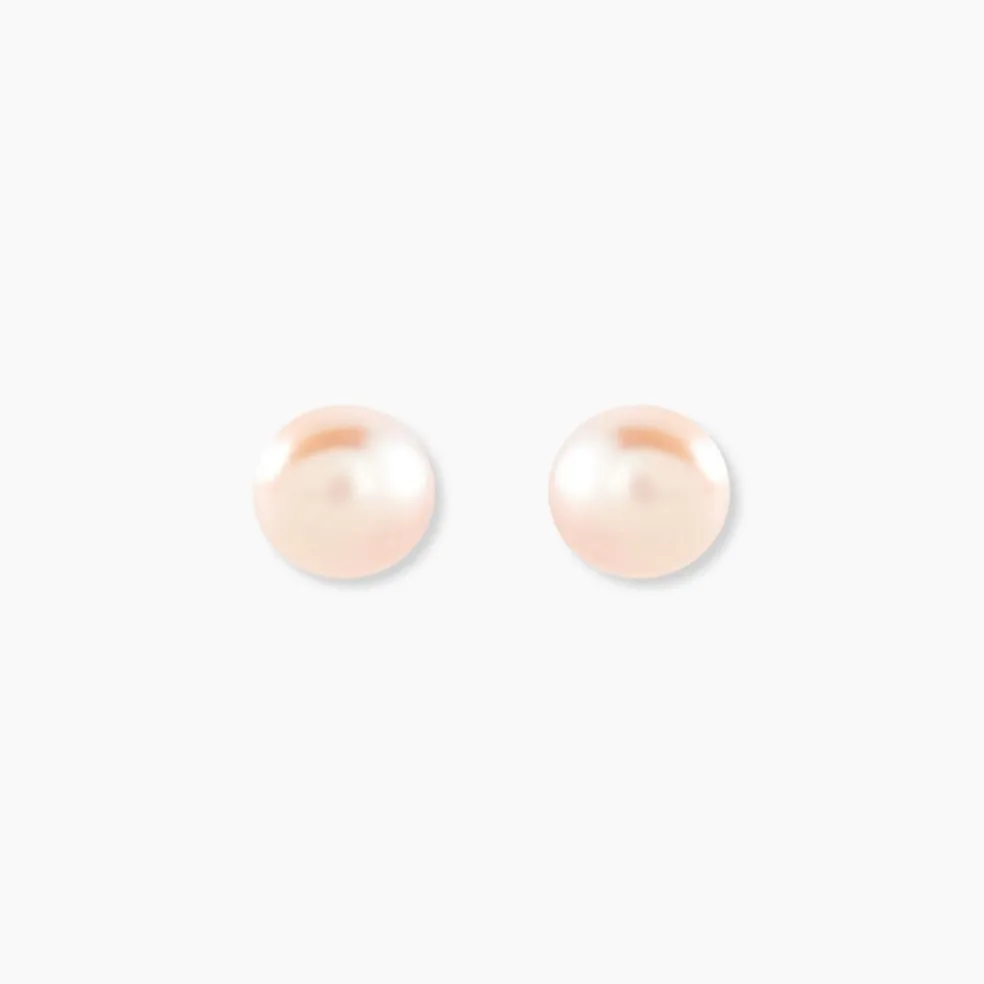 Boucles D'oreilles Puces Ursulina Or Jaune Perle De Culture