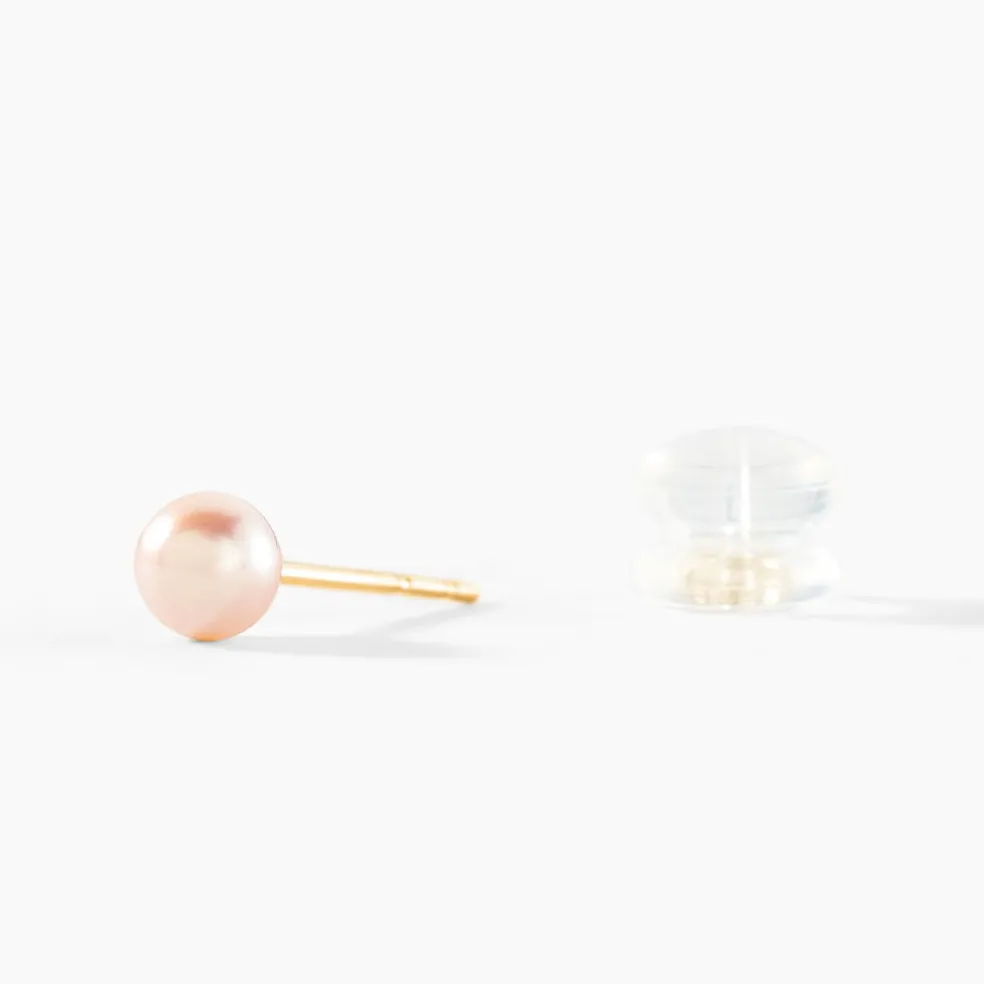 Boucles D'oreilles Puces Ursulina Or Jaune Perle De Culture