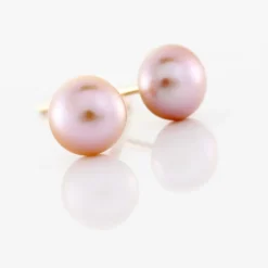 Boucles D'oreilles Puces Ursulina Or Jaune Perle De Culture