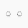 Boucles D'oreilles Puces Ulima Argent Blanc
