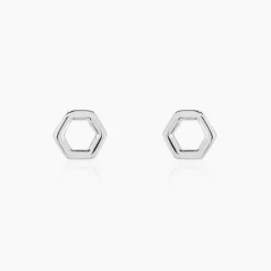 Boucles D'oreilles Puces Ulima Argent Blanc