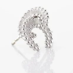 Boucles D'oreilles Puces Vaea Argent Blanc