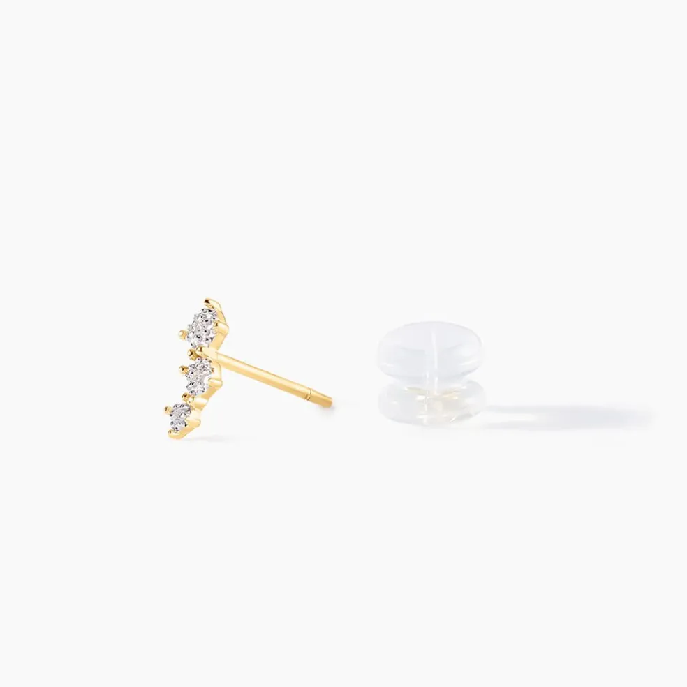 Boucles D'oreilles Puces Xene Or Jaune Diamant