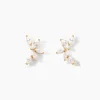 Boucles D'oreilles Puces Youssa Or Jaune Oxyde De Zirconium