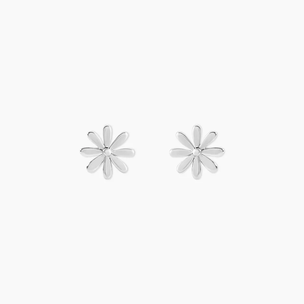 Boucles D'oreilles Puces Yuala Argent Blanc