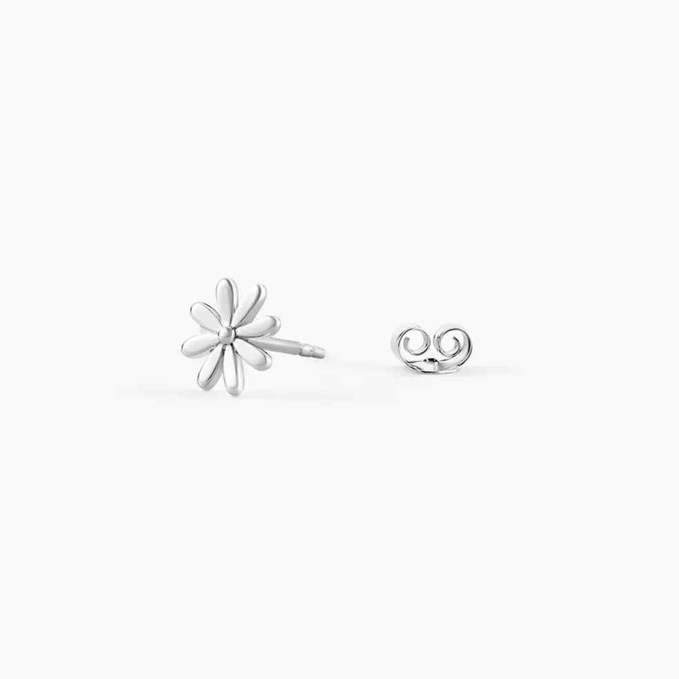 Boucles D'oreilles Puces Yuala Argent Blanc