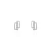 Boucles D'oreilles Puces Youssa Barrettes Or Blanc Oxyde De Zirconium