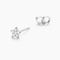 Boucles D'oreilles Puces Ziya Argent Blanc Oxyde De Zirconium