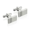 Boutons De Manchette Acier Blanc Moritz