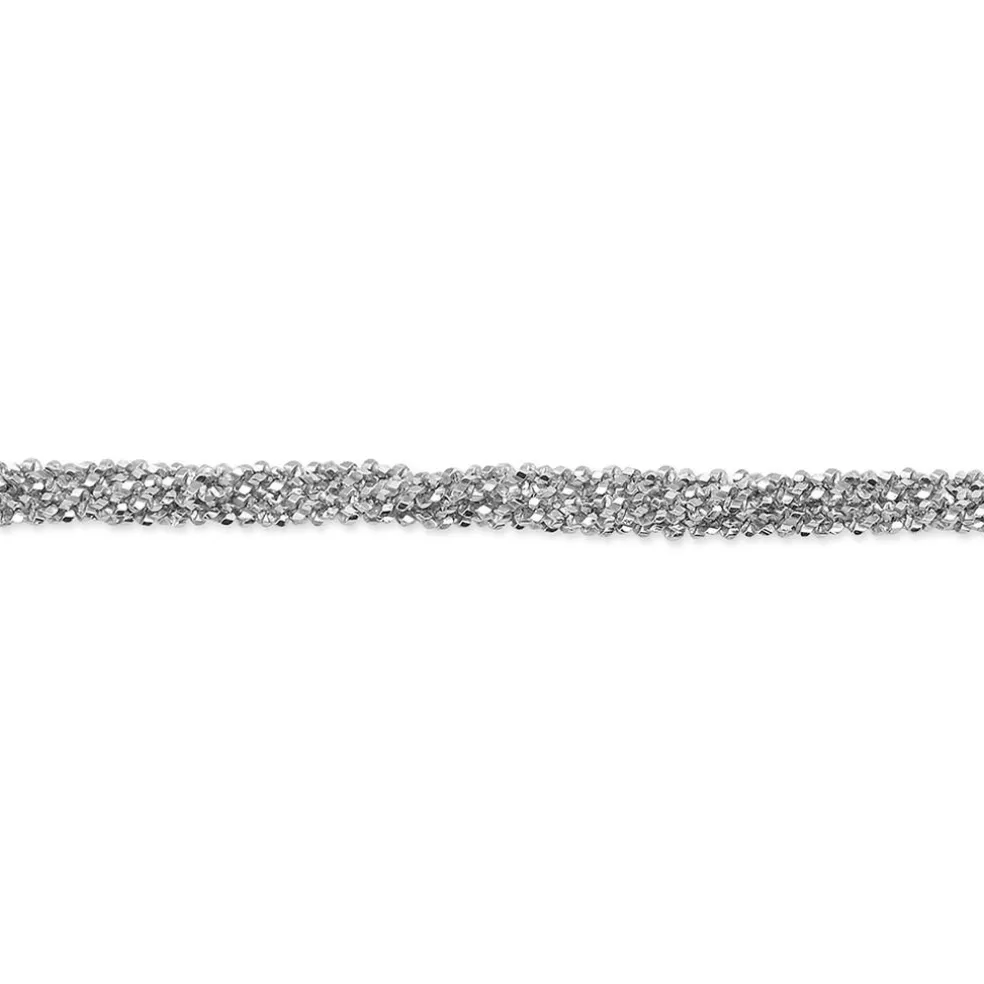Bracelet Abie Torsade Argent Blanc