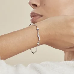 Bracelet Amor Argent Blanc Oxyde De Zirconium