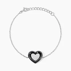 Bracelet Ana-paula Argent Blanc Céramique Et Oxyde De Zirconium