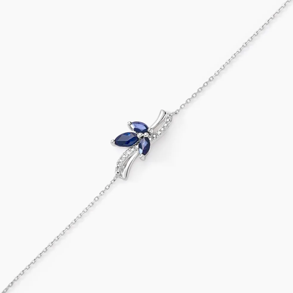 Bracelet Angie Or Blanc Saphir Diamant