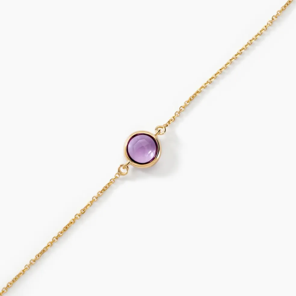 Bracelet Arenale Or Jaune Amethyste