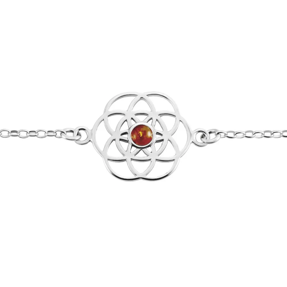 Bracelet Argent Blanc Aeson Ambre