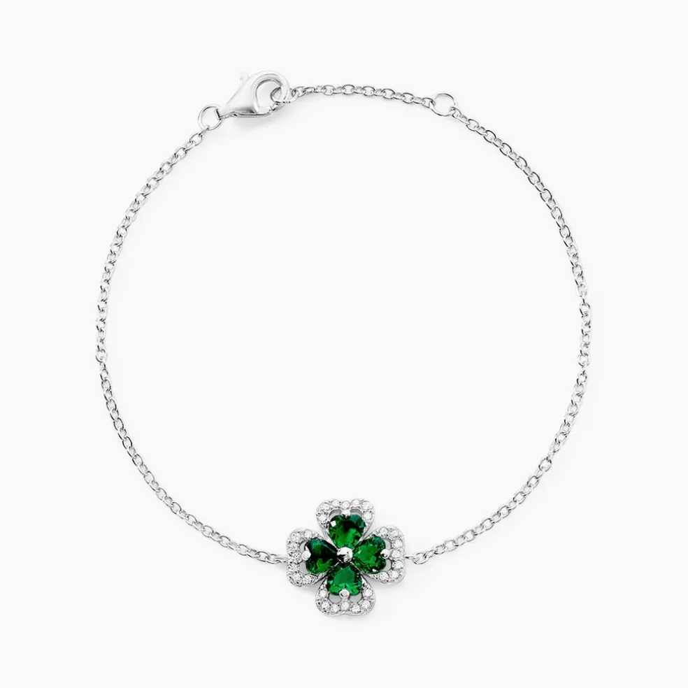 Bracelet Argent Blanc Deryn Verre Oxydes De Zirconium