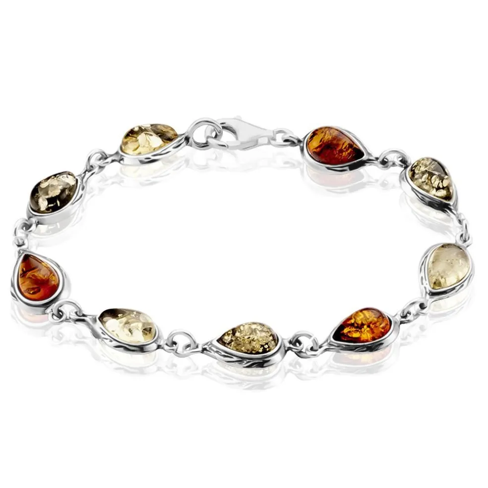 Bracelet Argent Blanc Fallone Ambres