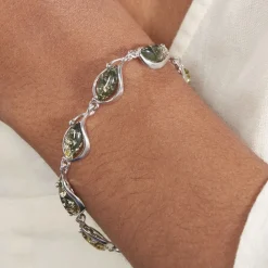 Bracelet Argent Blanc Marie-pauline Ambre
