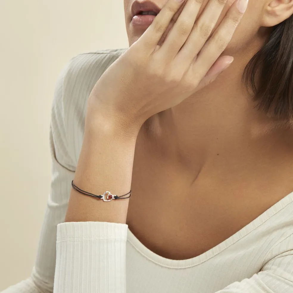 Bracelet Argent Blanc Mialy Ambre