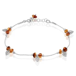Bracelet Argent Blanc Nolana Ambre