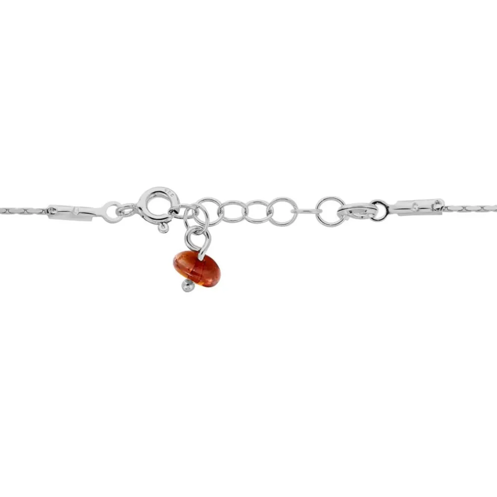 Bracelet Argent Blanc Nolana Ambre