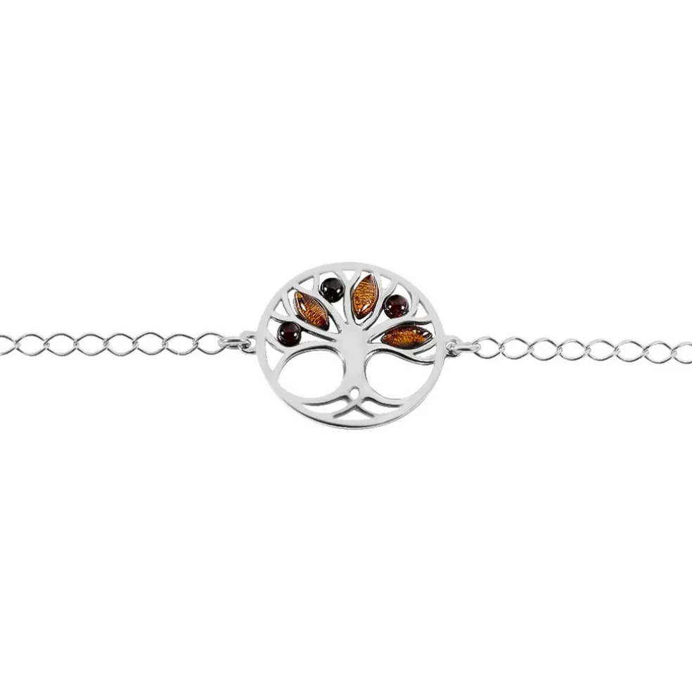 Bracelet Argent Blanc Odaya Ambre