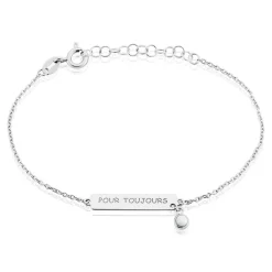 Bracelet Argent Blanc Sameera Agate