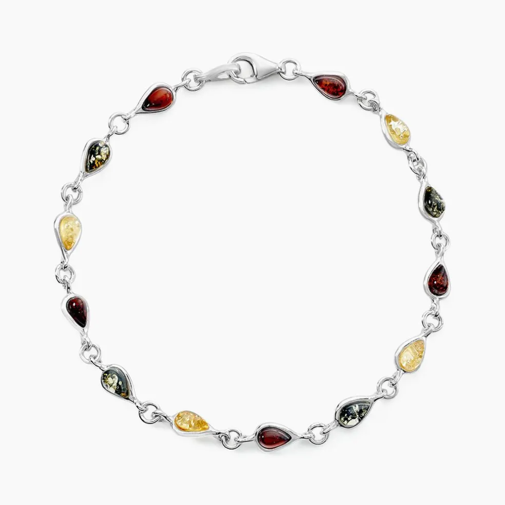 Bracelet Argent Blanc Weronika Ambre